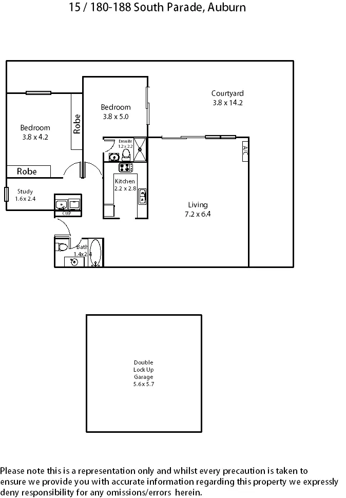 Floorplan of Homely unit listing, 15/180-188 South Parade, Auburn NSW 2144