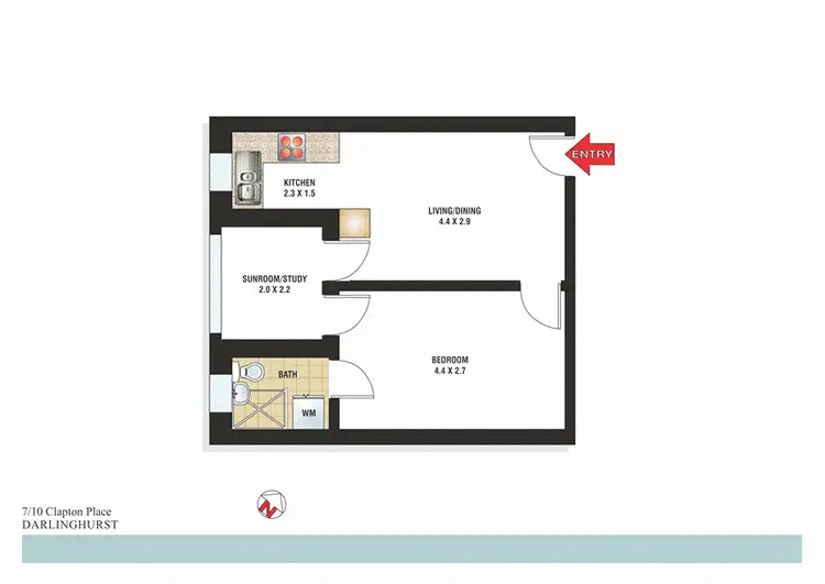 Floorplan of Homely apartment listing, 7/10 Clapton Place, Darlinghurst NSW 2010