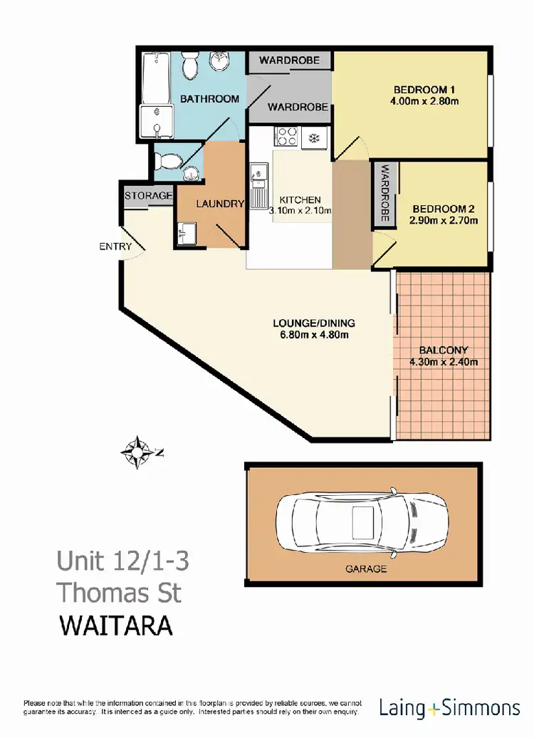 Floorplan of Homely apartment listing, 12/1-3 Thomas Street, Waitara NSW 2077