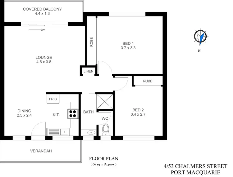 Floorplan of Homely unit listing, 4/53 Chalmers Street, Port Macquarie NSW 2444