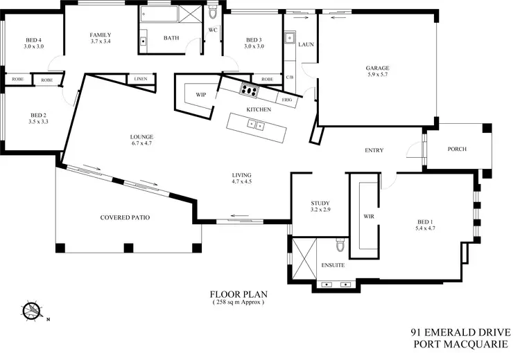 Floorplan of Homely house listing, 91 Emerald Drive, Port Macquarie NSW 2444