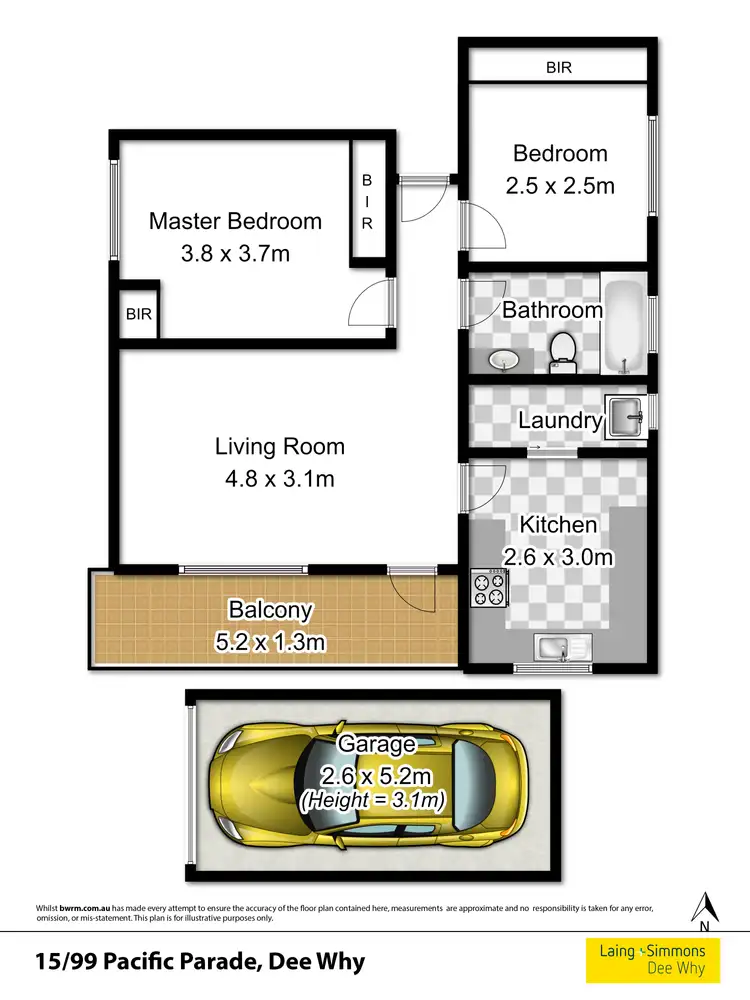 Floorplan of Homely apartment listing, 15/99 Pacific Parade, Dee Why NSW 2099
