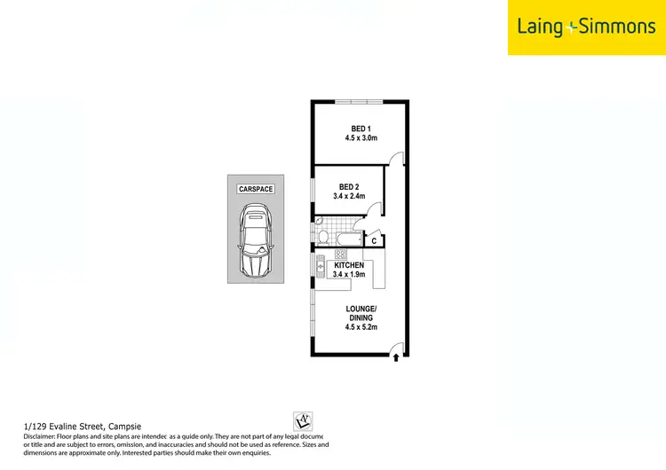 Floorplan of Homely unit listing, 1/129 Evaline Street, Campsie NSW 2194