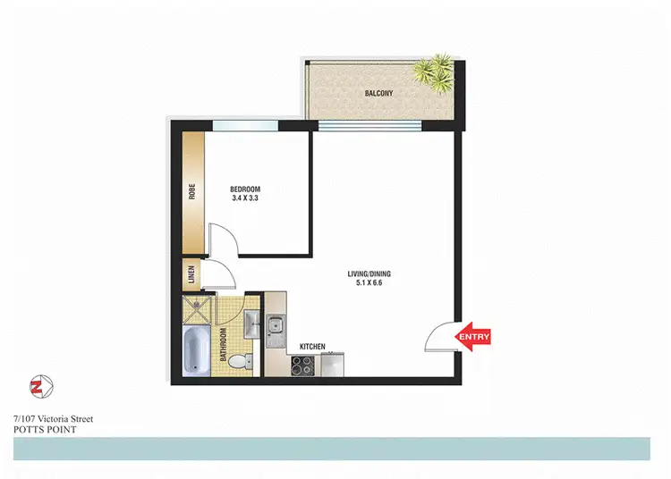Floorplan of Homely apartment listing, 7/107 Victoria Street, Potts Point NSW 2011