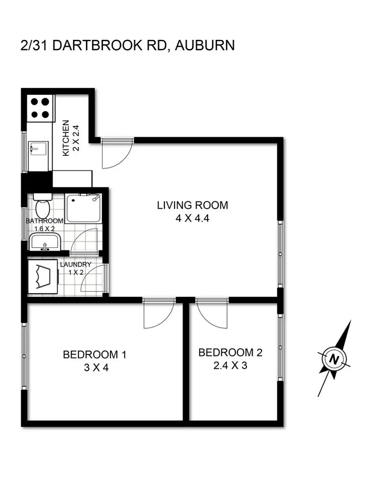 Floorplan of Homely apartment listing, 2/31 Dartbrook Road, Auburn NSW 2144