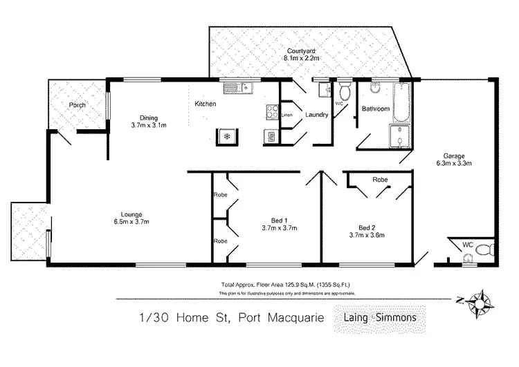 Floorplan of Homely villa listing, 1/30 Home Street, Port Macquarie NSW 2444