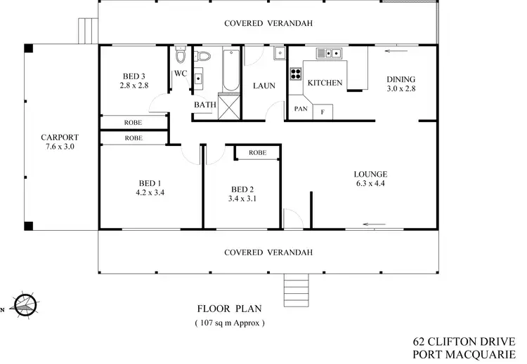 Floorplan of Homely house listing, 62 Clifton Drive, Port Macquarie NSW 2444