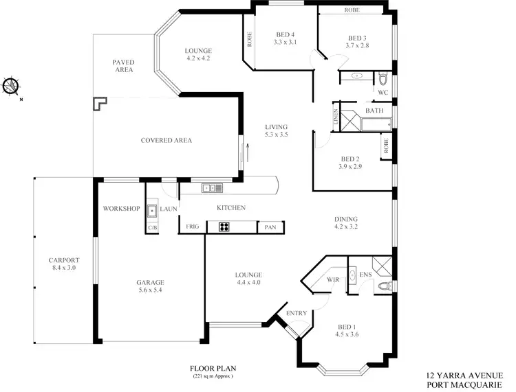 Floorplan of Homely house listing, 12 Yarra Avenue, Port Macquarie NSW 2444