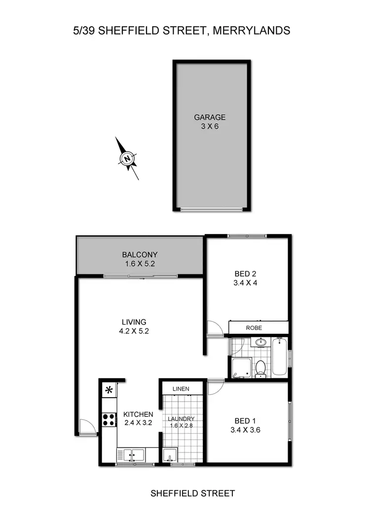 Floorplan of Homely unit listing, 5/39-41 Sheffield Street, Merrylands NSW 2160
