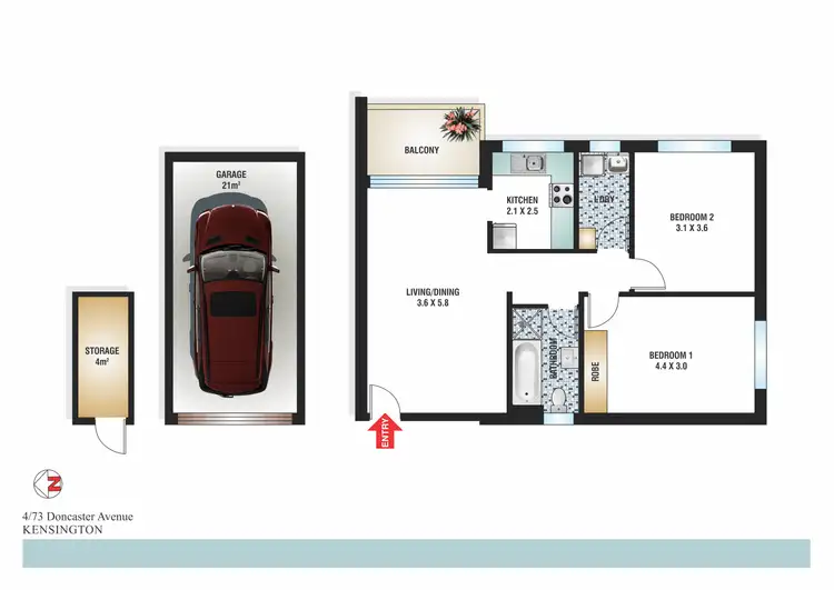 Floorplan of Homely apartment listing, 4/73 Doncaster Avenue, Kensington NSW 2033