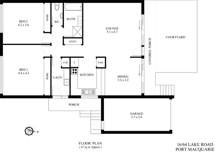 Floorplan of Homely villa listing, 16/64 Lake Road, Port Macquarie NSW 2444