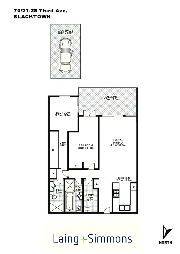 Floorplan of Homely apartment listing, 70/21-29 Third Avenue, Blacktown NSW 2148