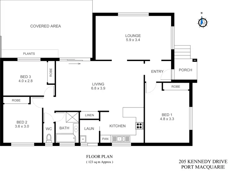Floorplan of Homely house listing, 205 Kennedy Drive, Port Macquarie NSW 2444