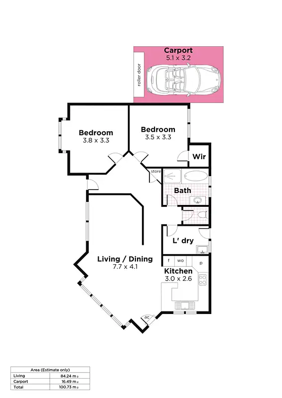 Floorplan of Homely unit listing, 1/10 Mathias Avenue, Cumberland Park SA 5041