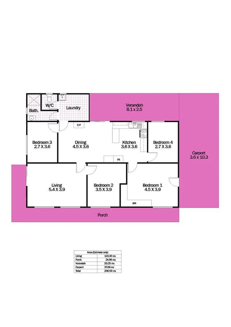 Floorplan of Homely house listing, 56 Woodforde Drive, North Beach SA 5556