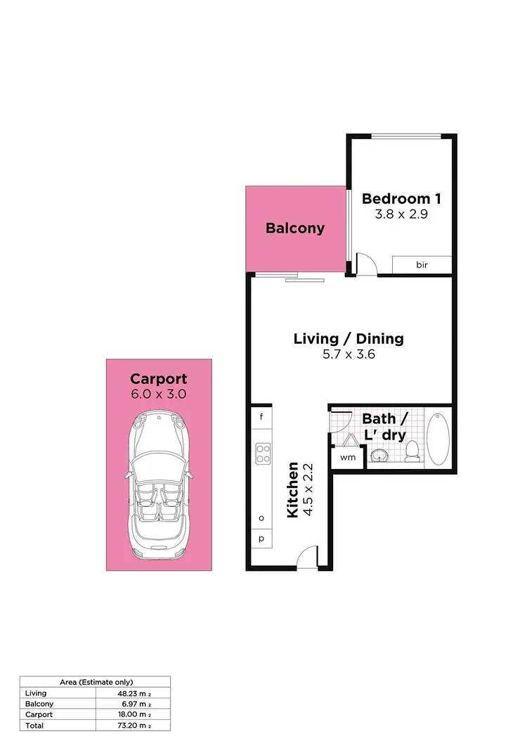 Floorplan of Homely unit listing, 632/16 Holdfast Promenade, Glenelg SA 5045