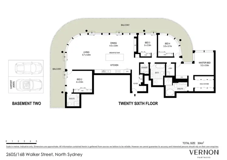 Floorplan of Homely apartment listing, 2605/168 Walker Street, North Sydney NSW 2060