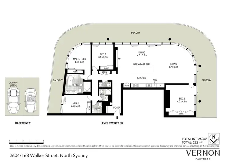 Floorplan of Homely apartment listing, 2604/168 Walker Street, North Sydney NSW 2060