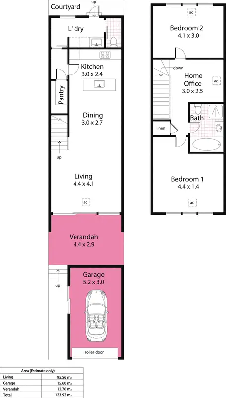 Floorplan of Homely townhouse listing, 2/54 Chapel Street, Norwood SA 5067