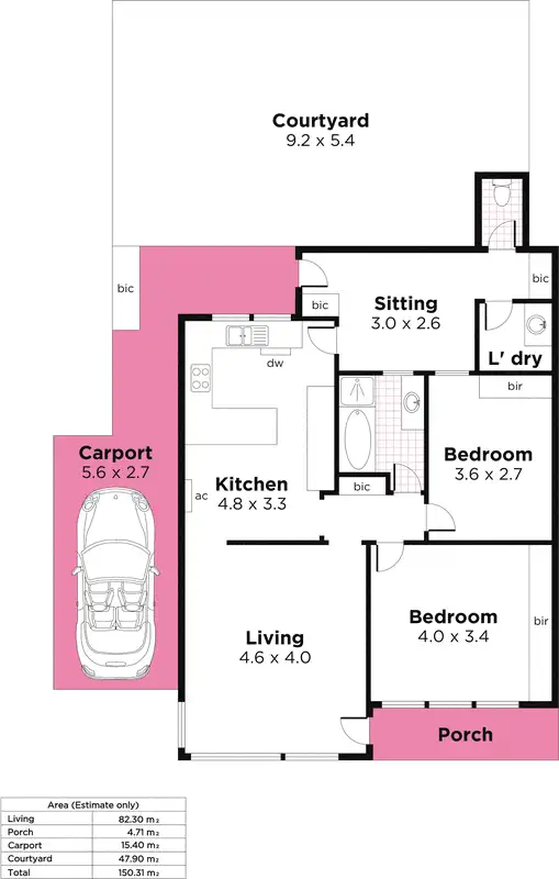 Floorplan of Homely unit listing, 2/25 MacFarlane Street, Glenelg North SA 5045