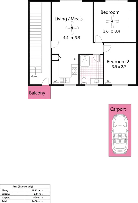 Floorplan of Homely unit listing, 4/67 Balham Avenue, Kingswood SA 5062