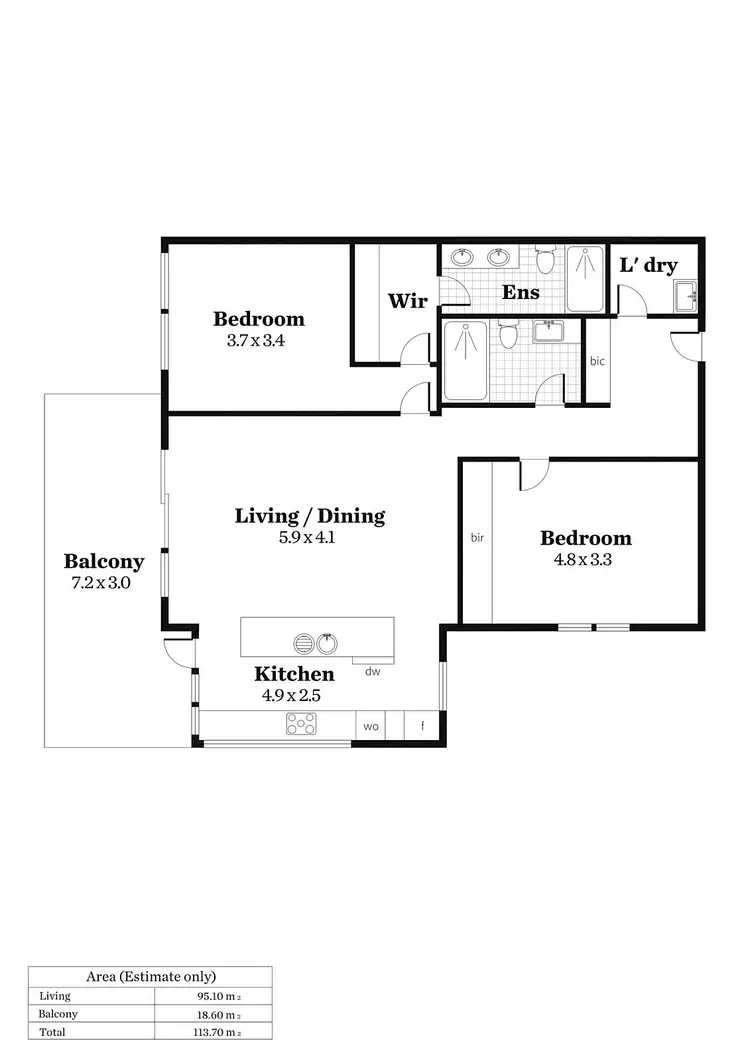 Floorplan of Homely apartment listing, 1106/47 Hindmarsh Square, Adelaide SA 5000