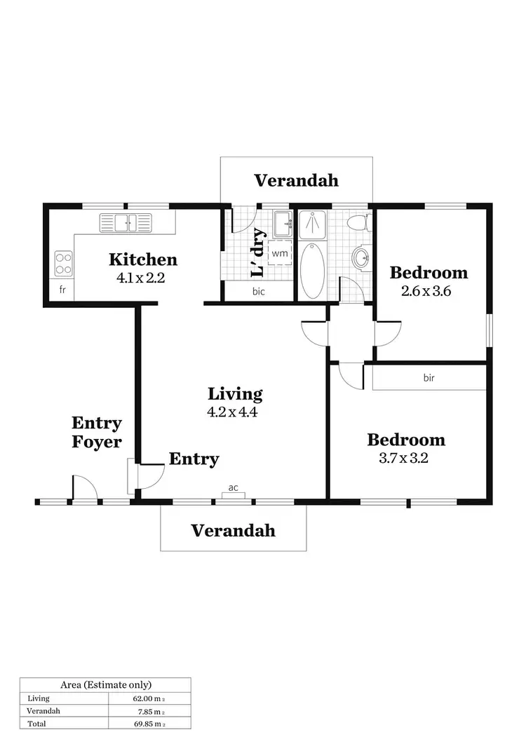 Floorplan of Homely unit listing, 1/20 Dawson Street, Fullarton SA 5063