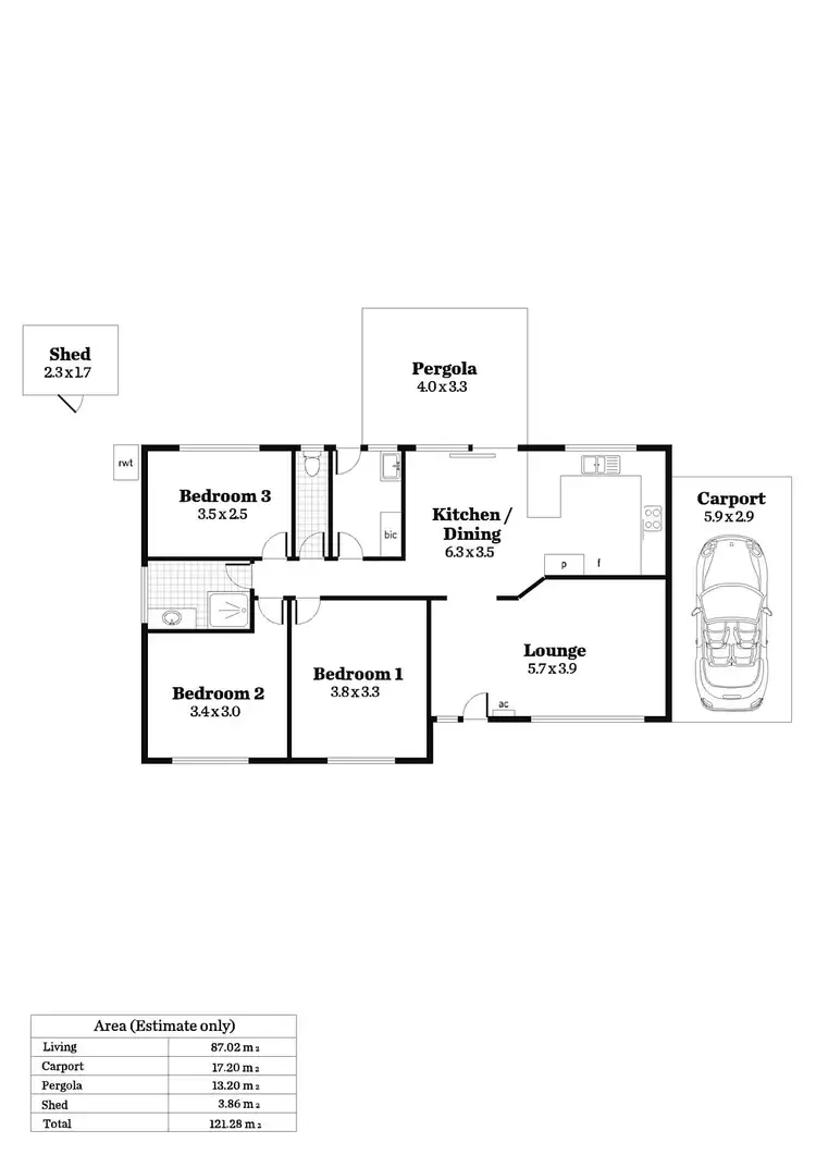 Floorplan of Homely unit listing, 2/2A Rosella Avenue, Glenalta SA 5052