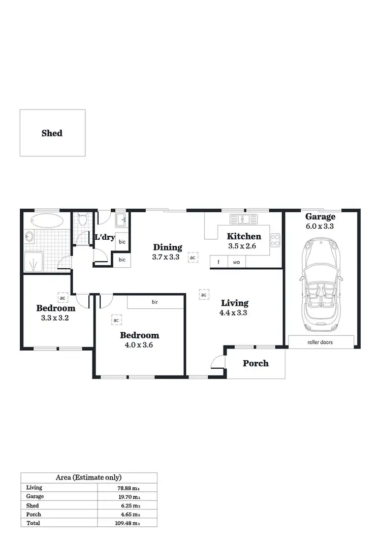 Floorplan of Homely unit listing, 2/10 Rowell  Crescent, West Croydon SA 5008
