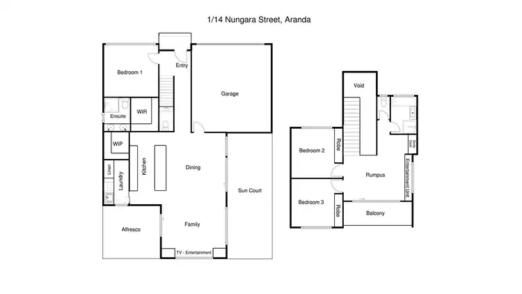 Floorplan of Homely unit listing, 1/14 Nungara Street, Aranda ACT 2614