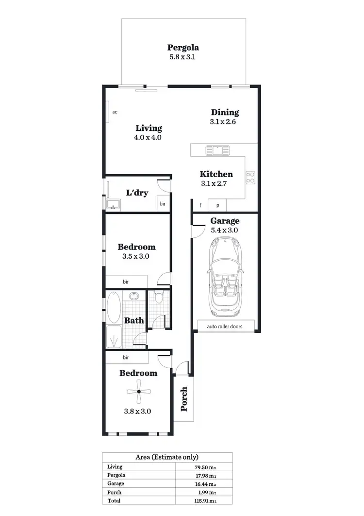 Floorplan of Homely unit listing, 1/124 Churchill Road, Prospect SA 5082