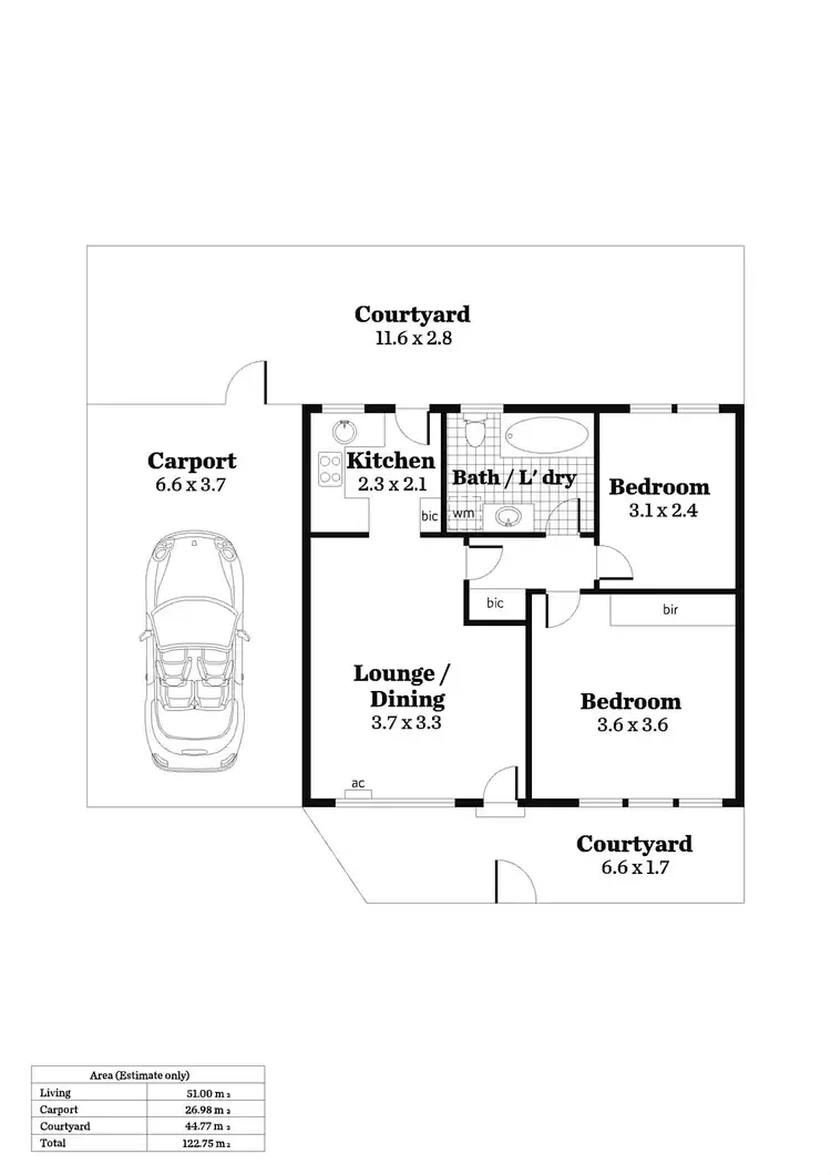 Floorplan of Homely unit listing, 2/223 Belair Road, Torrens Park SA 5062