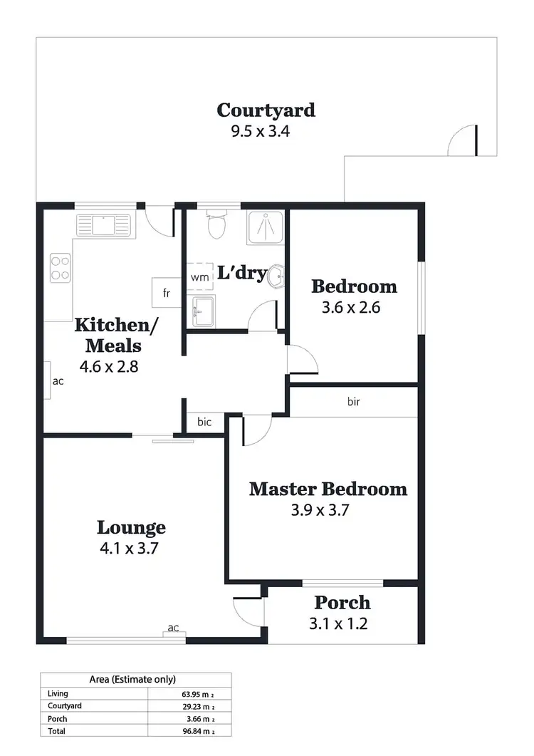 Floorplan of Homely unit listing, 1/23 MacFarlane Street, Glenelg North SA 5045