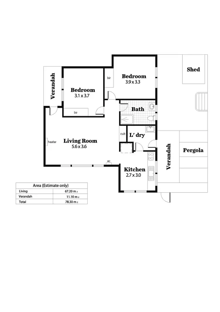 Floorplan of Homely unit listing, 7/1 Peter Place, Campbelltown SA 5074