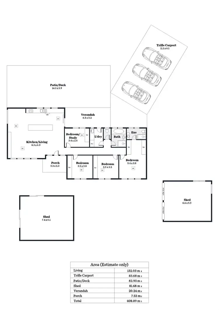 Floorplan of Homely house listing, 55-57 Arkaba Road, Aldgate SA 5154