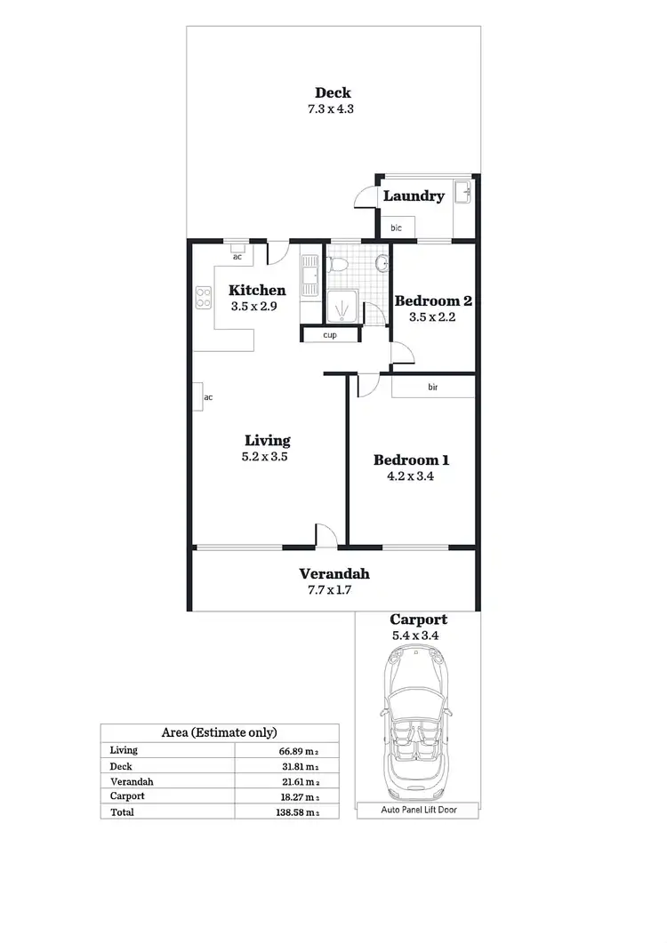Floorplan of Homely unit listing, 5/381 Brighton Road, Hove SA 5048