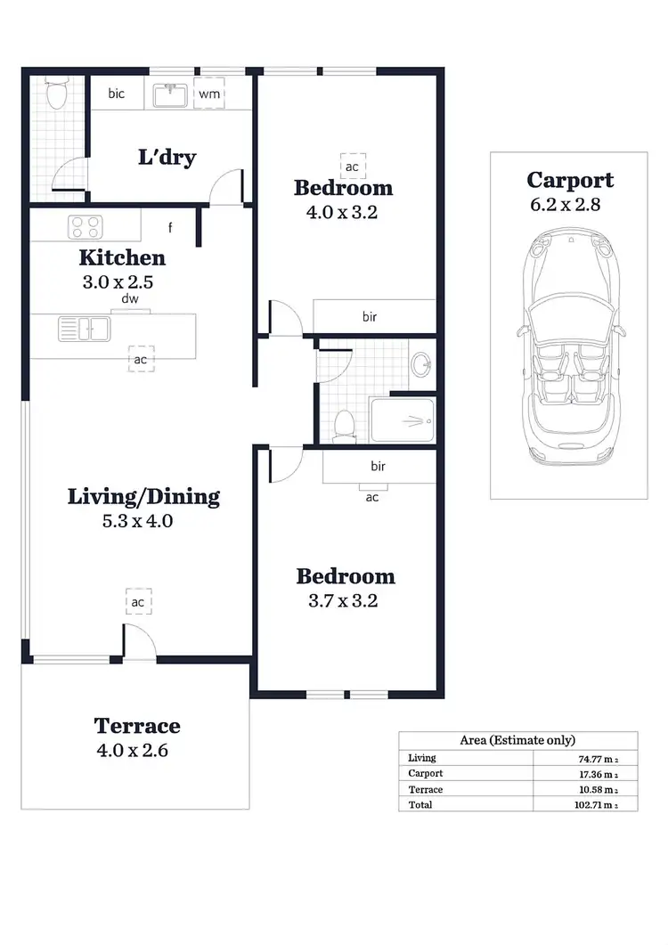 Floorplan of Homely apartment listing, 5/282 Kensington Road, Leabrook SA 5068