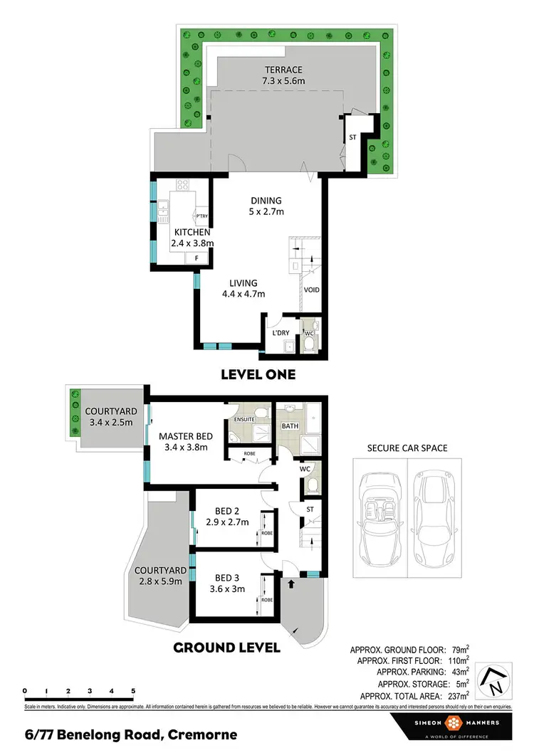 Floorplan of Homely apartment listing, 6/77 Benelong Road, Cremorne NSW 2090
