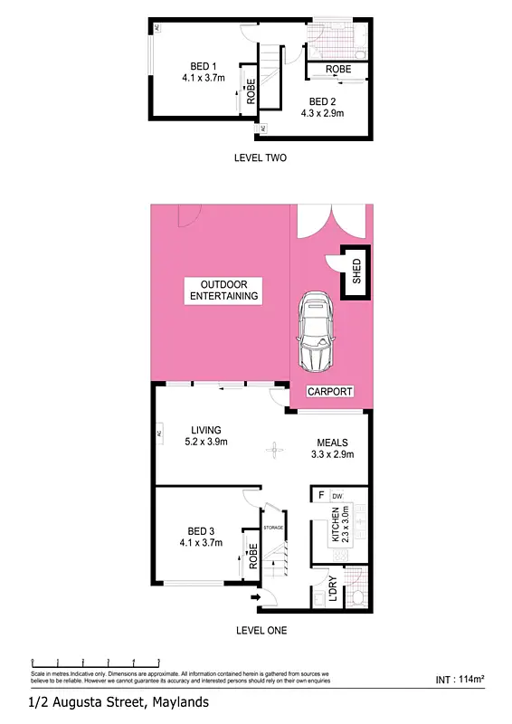 Floorplan of Homely townhouse listing, 1/2 Augusta Street, Maylands SA 5069
