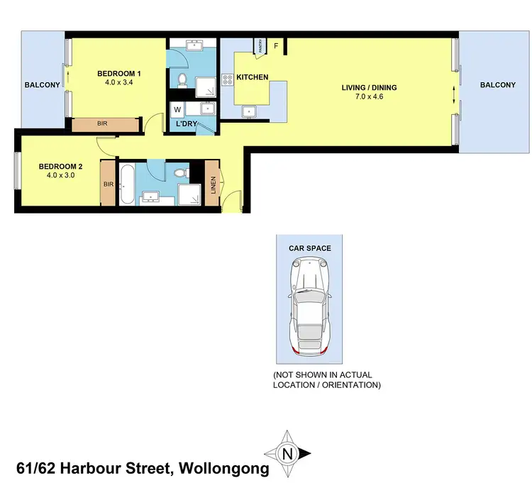 Floorplan of Homely unit listing, 61/62 Harbour Street, Wollongong NSW 2500