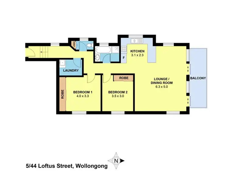 Floorplan of Homely unit listing, 5/44 Loftus Street, Wollongong NSW 2500
