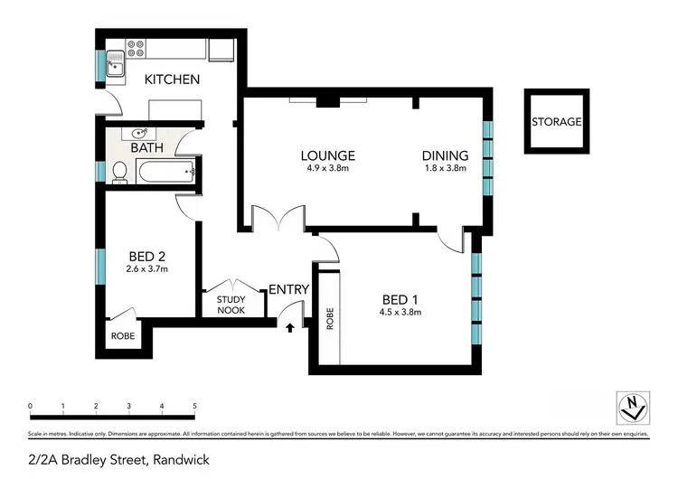 Floorplan of Homely apartment listing, 2/2a Bradley Street, Randwick NSW 2031