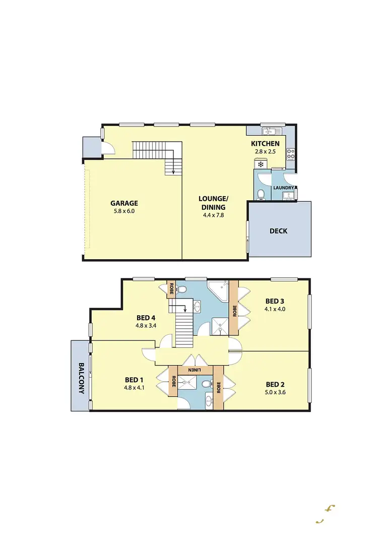 Floorplan of Homely townhouse listing, 1/4 Denison Street, Wollongong NSW 2500