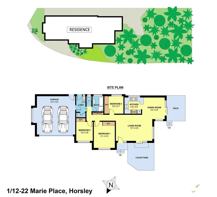Floorplan of Homely villa listing, 1/12-22 Marie Place, Horsley NSW 2530