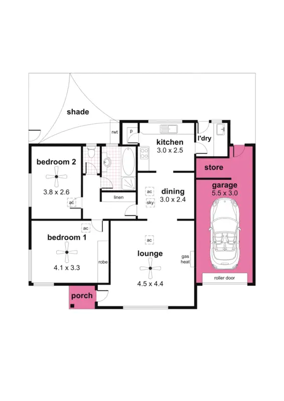 Floorplan of Homely unit listing, 1/41 Edward Street, Daw Park SA 5041