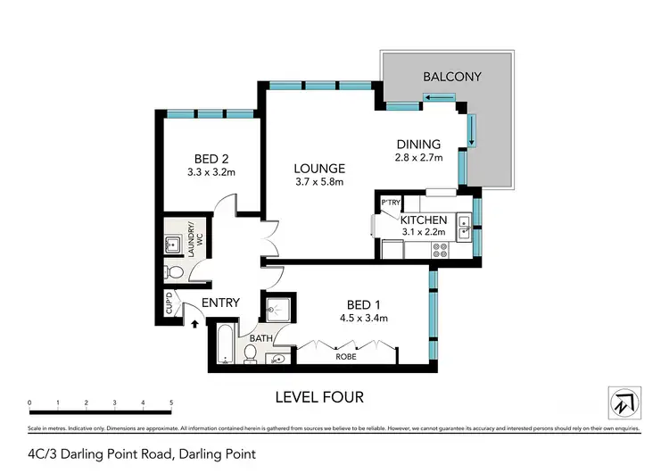 Floorplan of Homely apartment listing, 4C/3 Darling Point Road, Darling Point NSW 2027