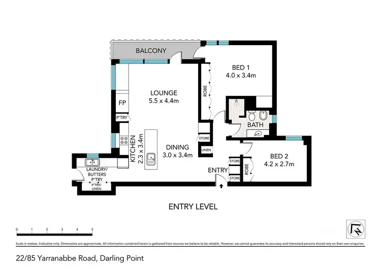Floorplan of Homely apartment listing, 22/85 Yarranabbe Road, Darling Point NSW 2027