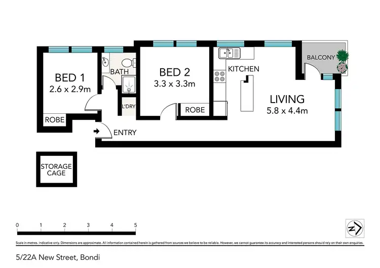 Floorplan of Homely apartment listing, 5/22A New Street, Bondi NSW 2026