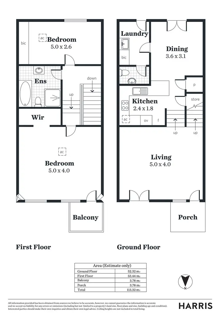 Floorplan of Homely townhouse listing, 6/118 Brougham Place, North Adelaide SA 5006