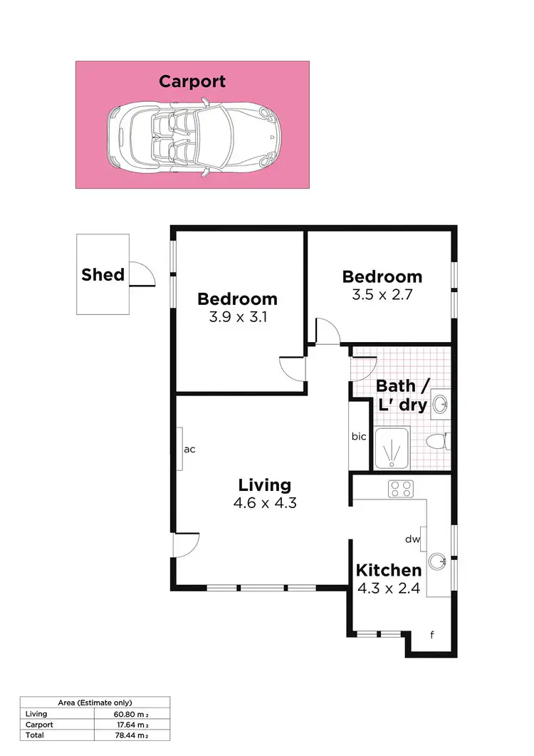 Floorplan of Homely unit listing, 4/2 Alice Street, Hove SA 5048